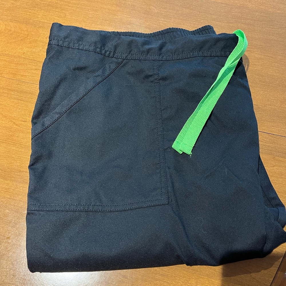 Landau ProFlex Modern Fit Women’s XXL Black Scrub Pant w/ Drawstring and Elastic